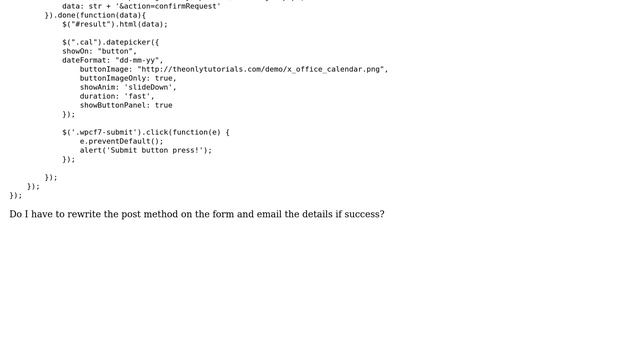 Wordpress: Contact Form 7 - Submit Form not working After Ajax Request смотреть онлайн