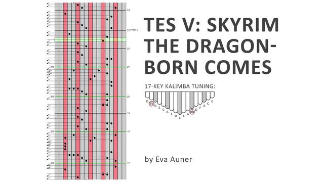 [kalimba Tabs,17-key] TES V: Skyrim – The Dragonborn Comes – Eva Auner
