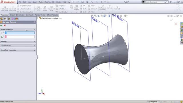 Sweep Surface, Lofted Boss/Base and Intersection curve to model a Hourglass Spring - Solidworks смотреть онлайн