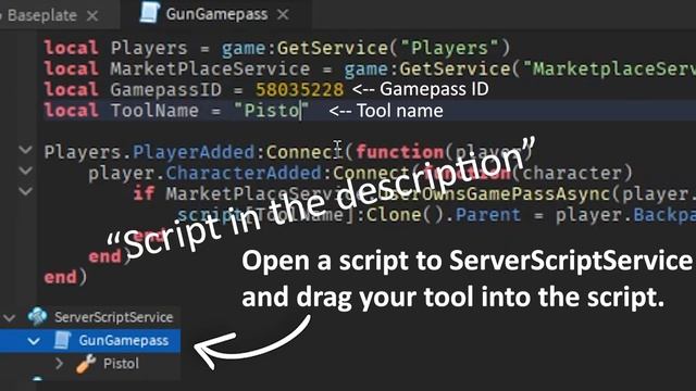 How to Make TOOL GAMEPASS? | Roblox Studio Tutorial смотреть онлайн