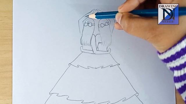 How to draw a Girl backside beautiful Dress | best friends drawing | girl drawing | girl sketches смотреть онлайн