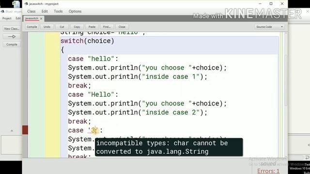 Switch statement in Java смотреть онлайн