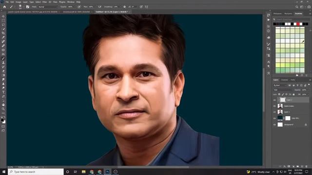 sachin tendulkar digital painting #photoshop /#oil painting #photoshoptutorial #photoshop tutorial смотреть онлайн