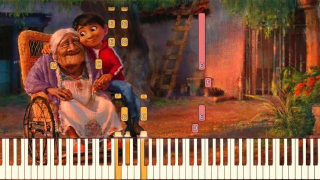 Remember Me/Recuérdame (Lullaby) - Pixar's COCO [Piano Tutorial] (Synthesia) смотреть онлайн