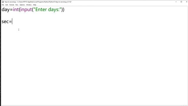 Python program to convert Days to second смотреть онлайн