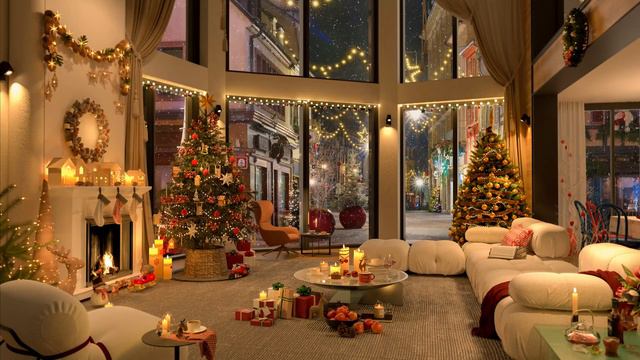 Beautiful Christmas Songs 2024 🎄 Smooth Piano Jazz Music ☃️ Snowy & Fireplace  For Relaxation, Slee