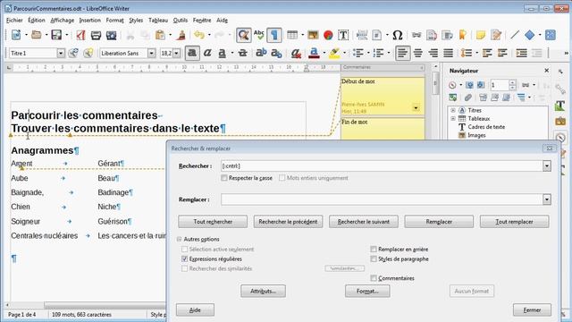 LibreOffice Writer - Parcourir et trouver les commentaires смотреть онлайн
