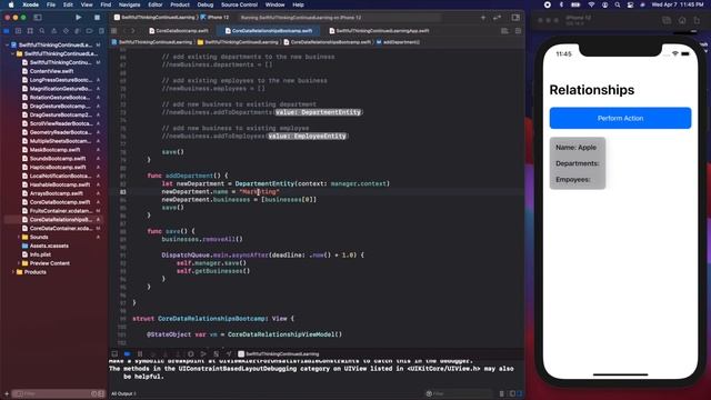 Core Data relationships, predicates, and delete rules in Xcode | Continued Learning #16 смотреть онлайн
