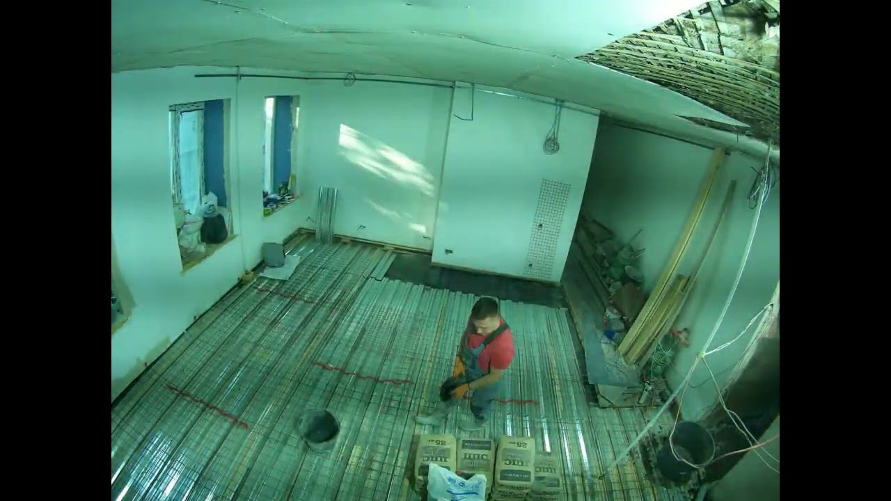 Частичная заливка стяжки в старом фонде. Юбилейная стяжка. TimeLapse. Октябрь 2023 смотреть онлайн