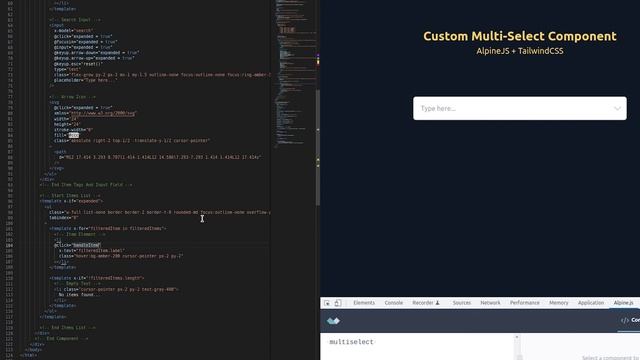 Multiselect component with AlpineJs and TailwindCSS смотреть онлайн