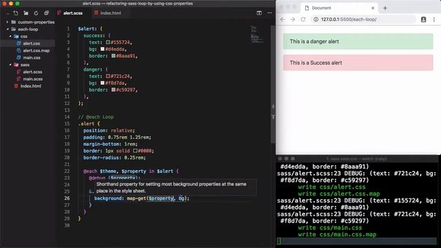 Sass Each Loop VS CSS Custom Properties - DEV Tips # 3 смотреть онлайн