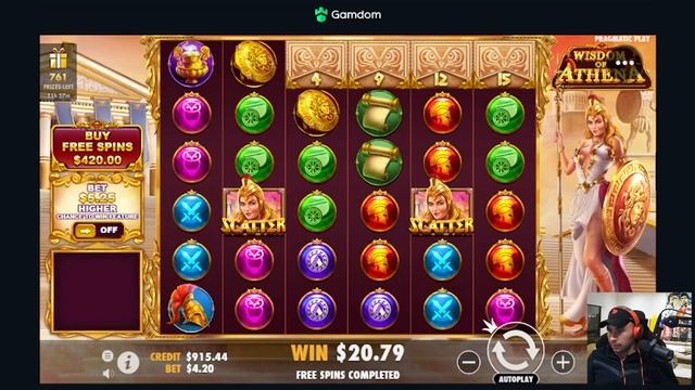 INSANE $25,000+ WIN ON WISDOM OF ATHENA!! (bonus buys) смотреть онлайн