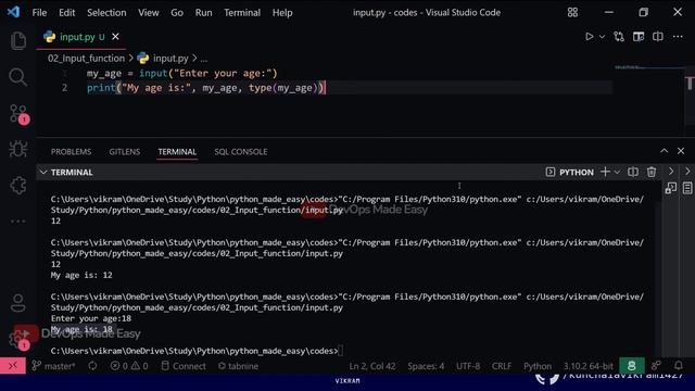 05 - Input function in Python смотреть онлайн