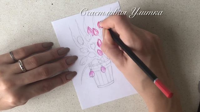 РИСОВАНИЕ для детей // Рисунок Цветы карандашами // How to draw смотреть онлайн