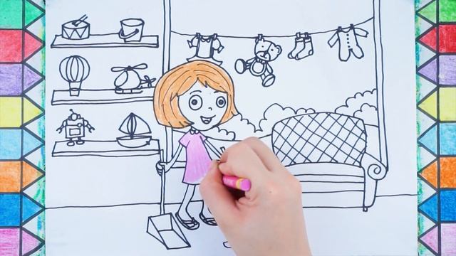 SWEEP The HOUSE And Keep it Clean ! Draw Step By Step смотреть онлайн