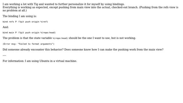 Git Tig - problems with shortcut for pushing from main view смотреть онлайн