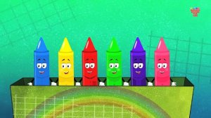 Crayons Color Song | Nursery Rhymes For Kids | Learn Colors