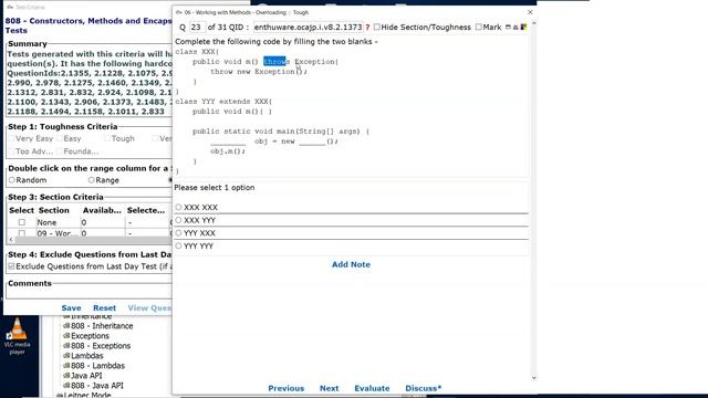 Java method overriding and exception signatures. (ocajp.i.v8.2.1373) смотреть онлайн