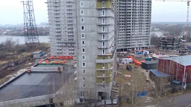 Ход строительства ЖК "Петр Великий и Екатерина Великая" в Рыбацком. Октябрь 2017 года смотреть онлайн