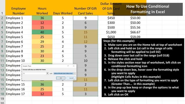 Basics Of And How To Use Conditional Formatting In Excel Explained смотреть онлайн