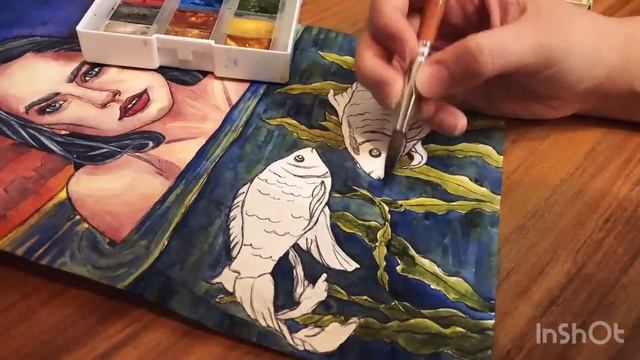 Speedpaint - watercolor art "Life"/ процесс рисования акварельного арта смотреть онлайн
