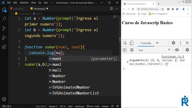 Uso de las funciones en Javascript смотреть онлайн