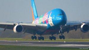 Emirates Airbus A380 Special Livery! Close Up Landing @ Manchester Airport, MAN