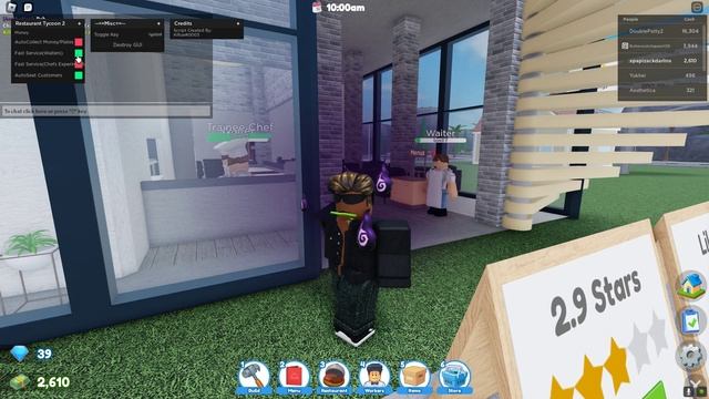 Restaurant Tycoon 2 roblox script/hack op gui смотреть онлайн