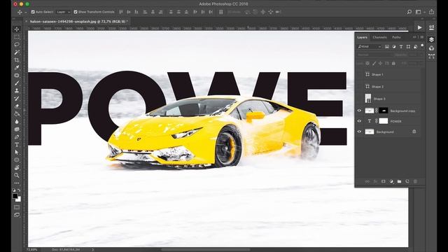 Как поставить текст позади предмета в Photoshop смотреть онлайн