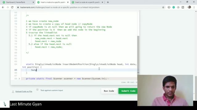 Hacker Rank Insert Node on nth Position explained - Java смотреть онлайн