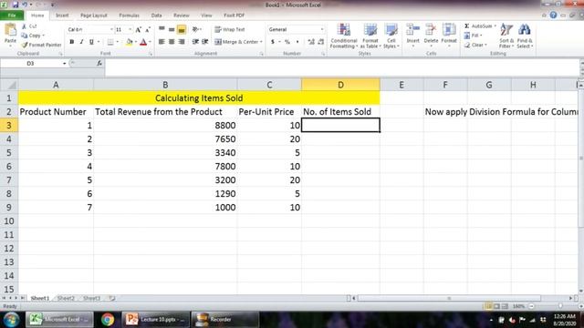 Lecture 10 | Division of Numbers in MS Excel | Goraya's Academy смотреть онлайн