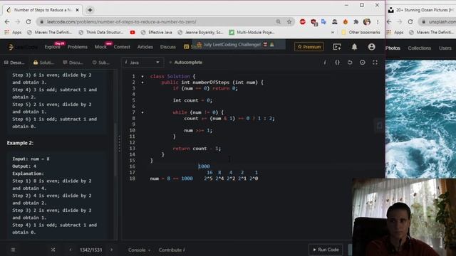 LeetCode 1342. Number of Steps to Reduce a Number to Zero Solution Explained - Java смотреть онлайн