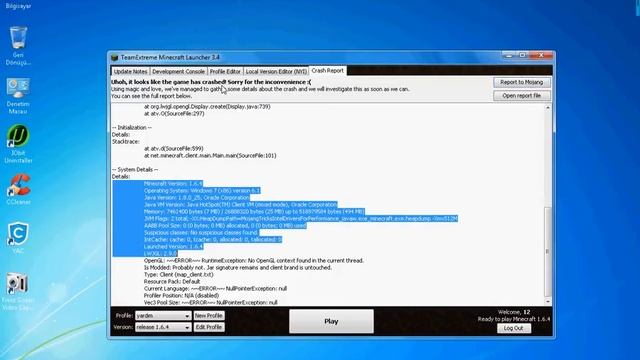 minecraft crash report hatası yardım edin смотреть онлайн