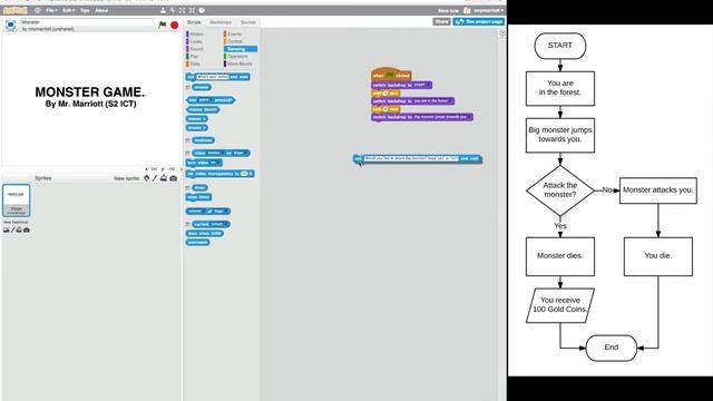 Scratch 2.0 - Monster Attack Adventure Game/Story смотреть онлайн