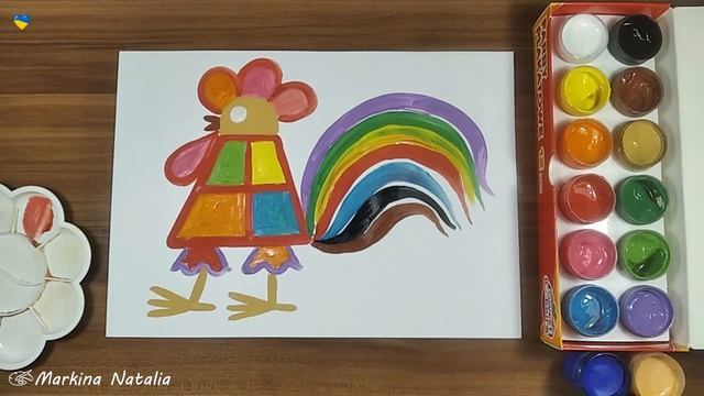 ГУАШЬ | Начинаем рисовать! Учим цвета, линии, узоры | ПЕТУШОК - рисуем ярко! смотреть онлайн