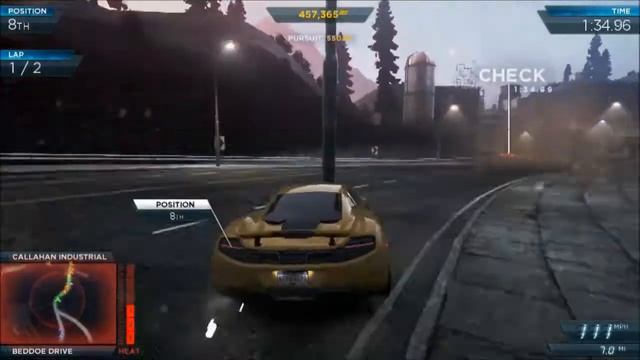 Need For Speed Most Wanted 2012 : McLaren MP4-12C Gameplay смотреть онлайн