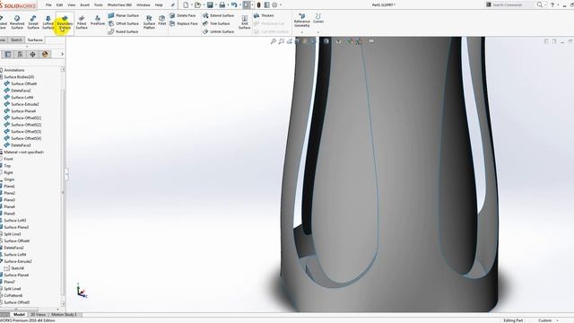 12 Урок. Поверхностное моделирование в SolidWorks/Surface modeling in SolidWorks смотреть онлайн