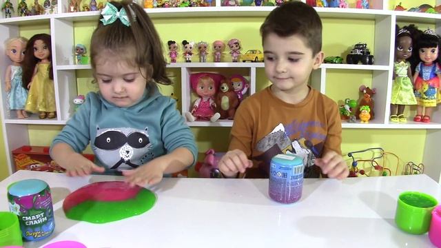 СМАРТ СЛАЙМ / ЗАЛИПАТЕЛЬНОЕ ВИДЕО / СМЕШИВАЕМ СЛАЙМЫ / ТИМУР И КО / ДЕТСКОЕ ВИДЕО. смотреть онлайн