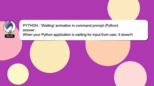 PYTHON : 'Waiting' animation in command prompt (Python) смотреть онлайн
