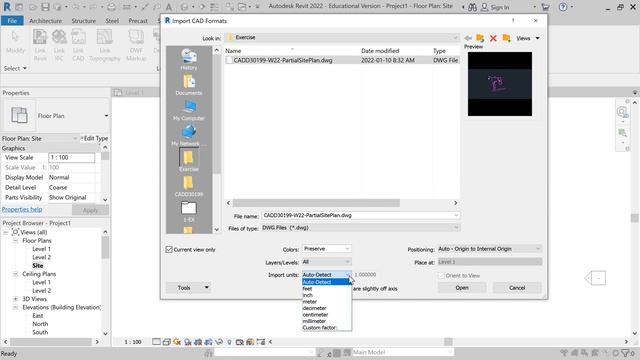 Winter 2022 Exercise 1 Inserting the AutoCAD file in Revit смотреть онлайн
