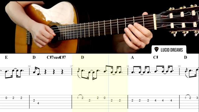LUCID DREAMS Guitar Tabs Tutorial | Cover | Juice WRLD vocals and Guitar Intro смотреть онлайн