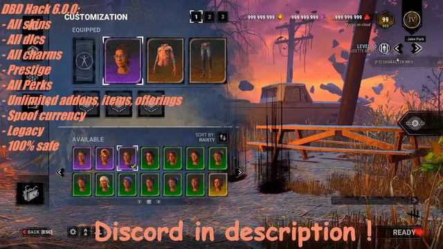Hack DBD 6.0.0 /ALL PERKS/PRESTIGE 3/SKINS/LEGACY/BLOODPOINTS/ITEMS/ADDONS/COSMETICS/CHARACTERS смотреть онлайн