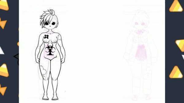 Digital Art: Nude Character (Kaine) Turnaround