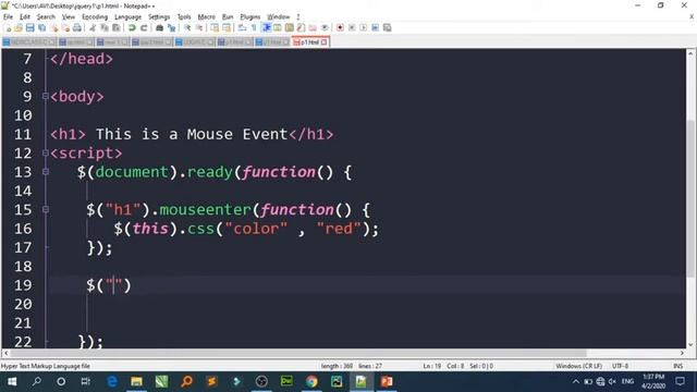 #8 Jquery Mouse Events in Hindi 2020 смотреть онлайн
