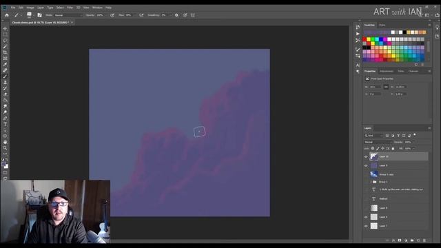 How to Paint Clouds in Photoshop || Digital Art Tutorial смотреть онлайн
