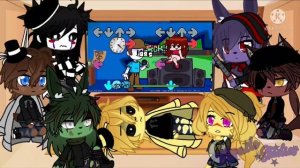 FNAF 1 + Springtrap React To Friday Night Funkin' Vs Nonsense Mod || Gacha Club