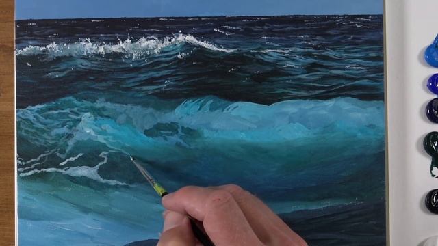 How to Paint Waves - Acrylics смотреть онлайн
