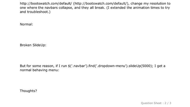 jQuery : Bootstrap 3 Dropdown Slidedown Strange Behavior when Navbar Collapsed смотреть онлайн
