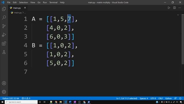 Python Program to Multiply Two Matrices смотреть онлайн