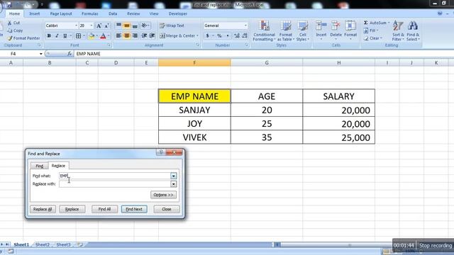 EXCEL: FIND AND REPLACE FUNCTION смотреть онлайн